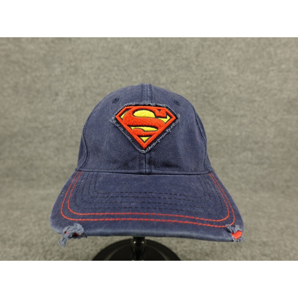 DC Comics Superman Baseball Cap Men OSFM Navy Blue Distressed Shield Logo